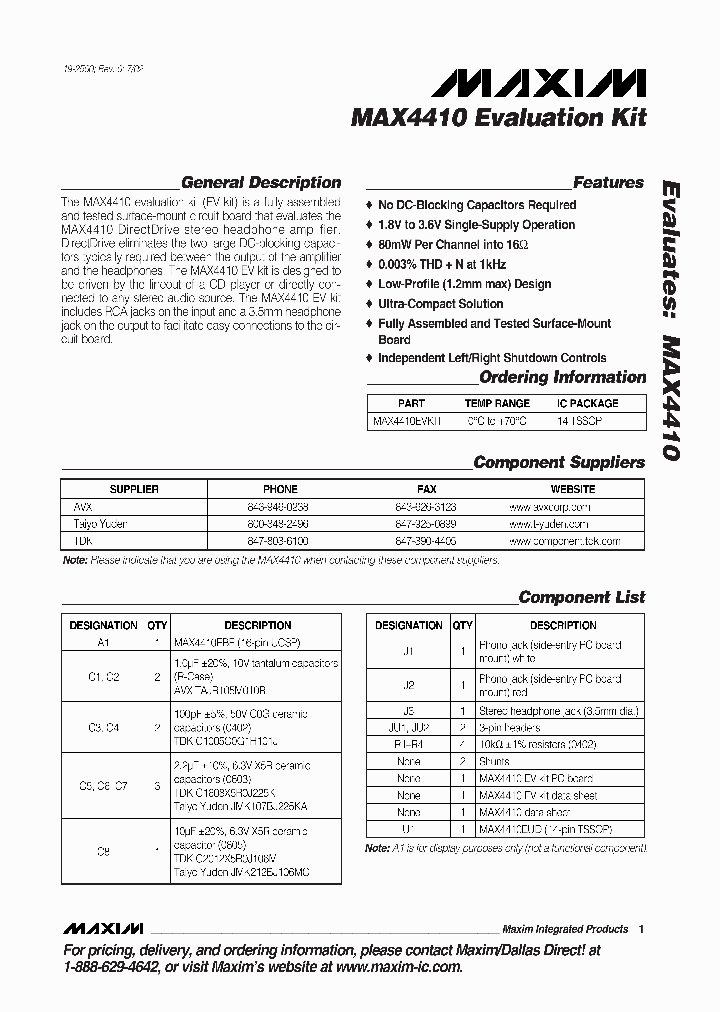 MAX4410EVKIT_4988986.PDF Datasheet