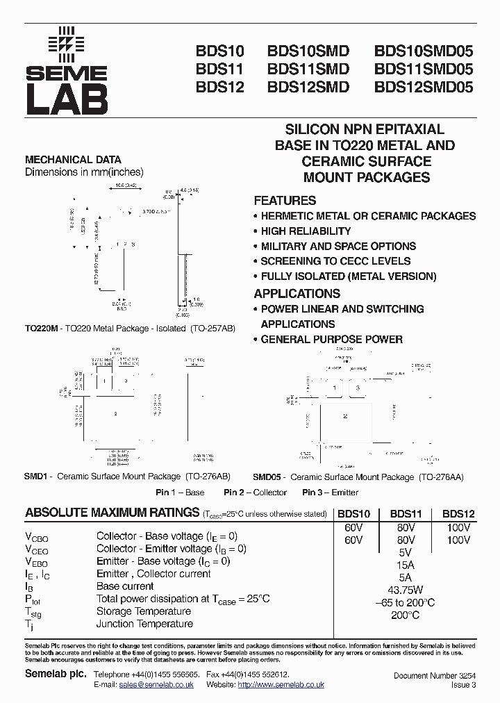 BDS10SMD_5010615.PDF Datasheet
