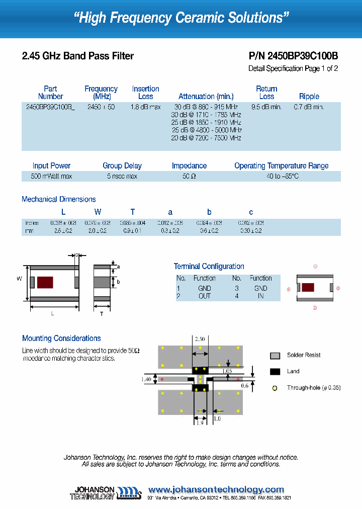 2450BP39C100B_5022345.PDF Datasheet