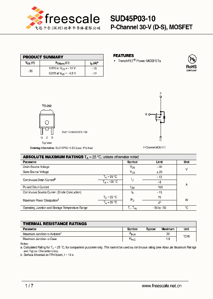 SUD45P03-10_5028682.PDF Datasheet