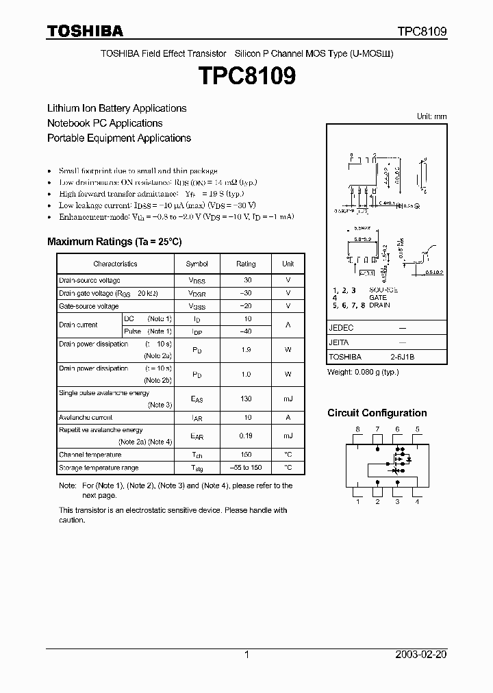 TPC8109_5037848.PDF Datasheet