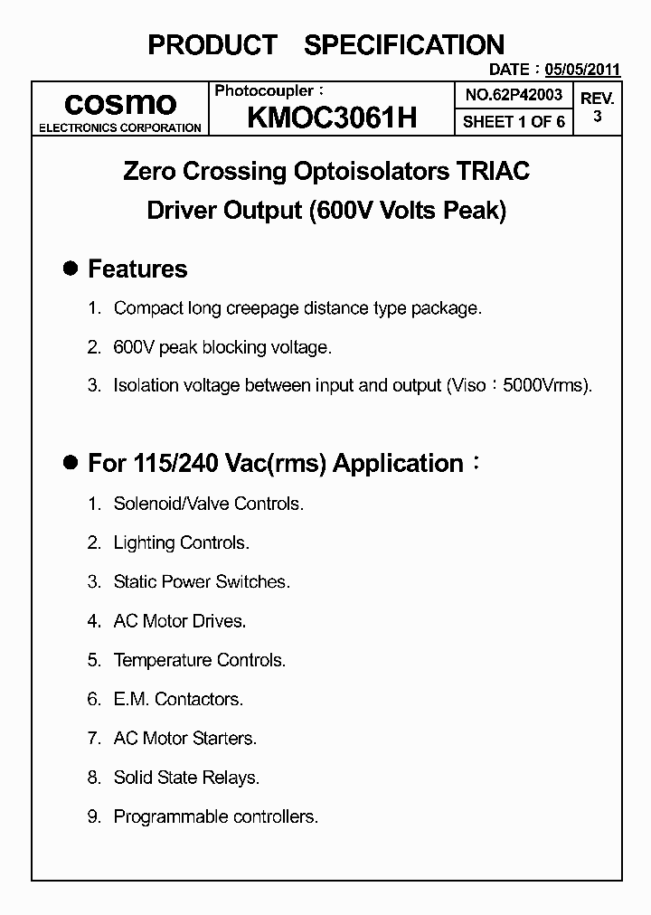 KMOC3061H_5063238.PDF Datasheet