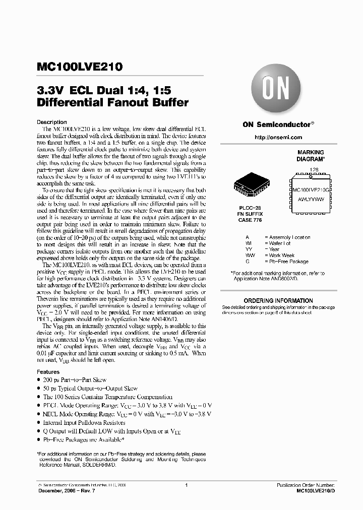 MC100LVE210FNR2G_5069430.PDF Datasheet