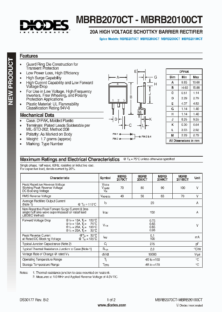 MBRB2070CT_5107166.PDF Datasheet