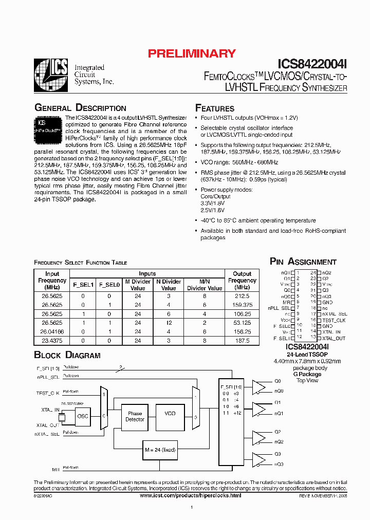 ICS8422004AGILF_5113967.PDF Datasheet