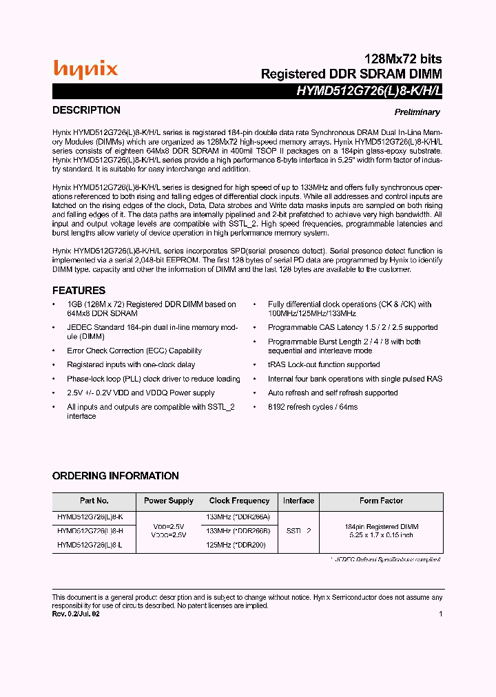 HYMD512G726L8_5133121.PDF Datasheet