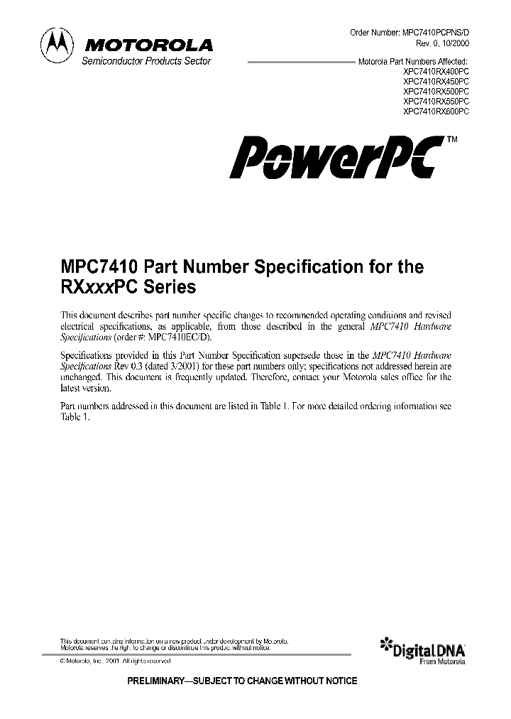 MPC7410PCPNS_5138498.PDF Datasheet