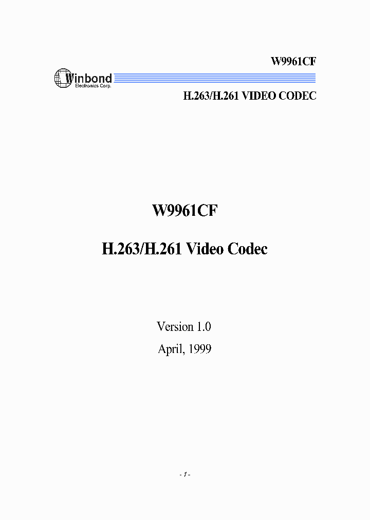 W9961CF_5144845.PDF Datasheet