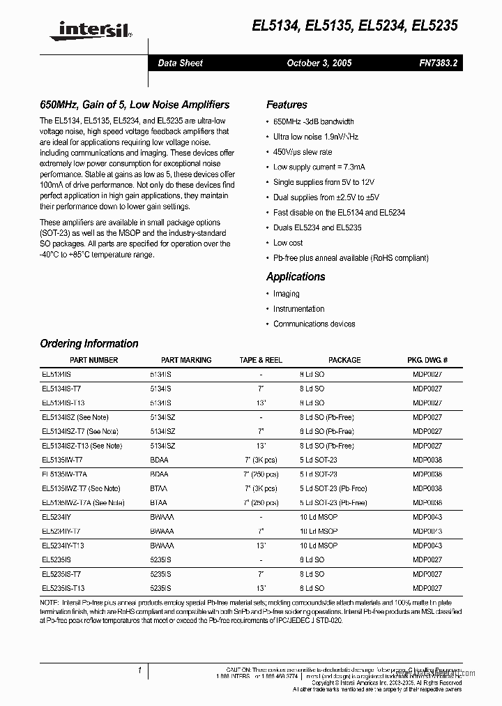 EL5134_5160319.PDF Datasheet