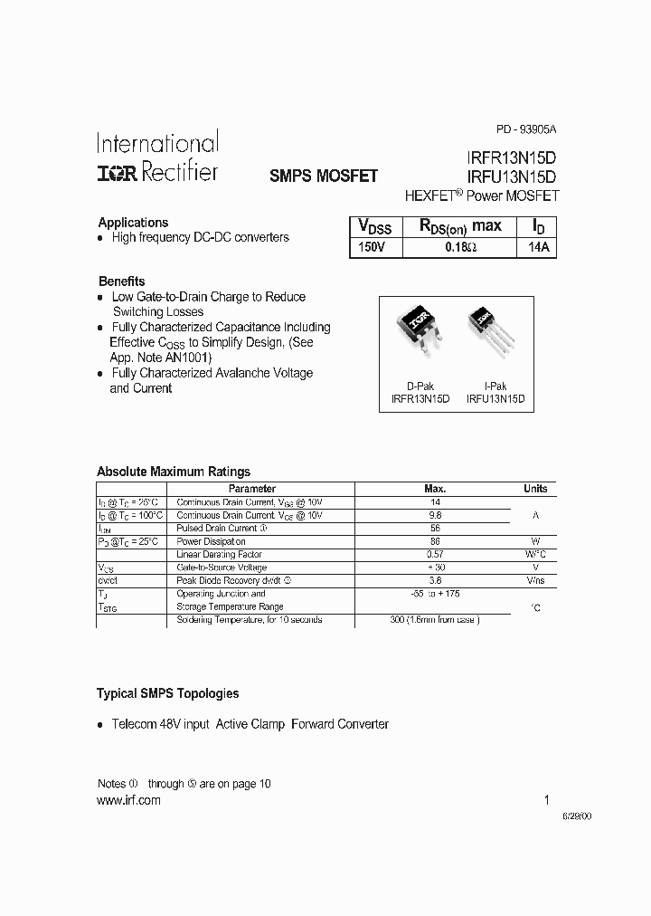 IRFR13N15DTR_5177568.PDF Datasheet