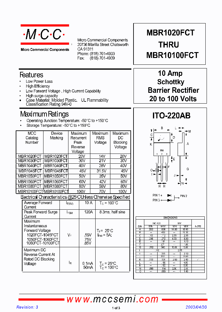 MBR1060FCT_5180082.PDF Datasheet