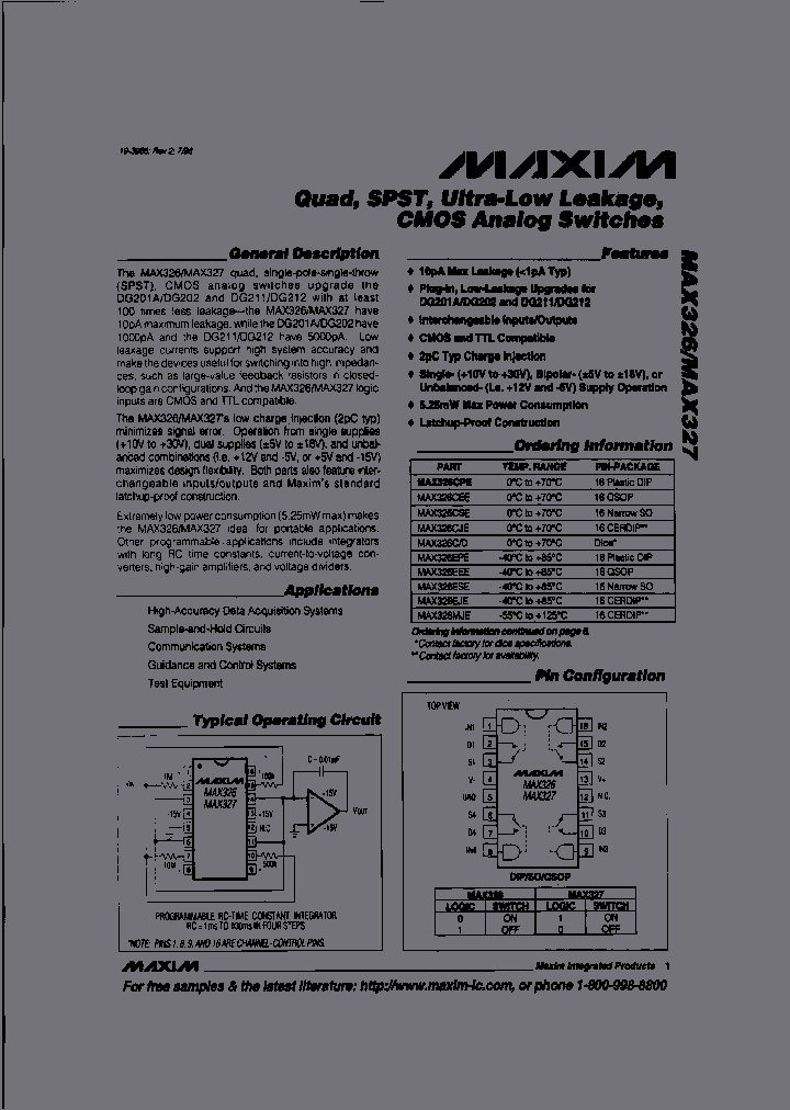 MAX326CSE_5200159.PDF Datasheet
