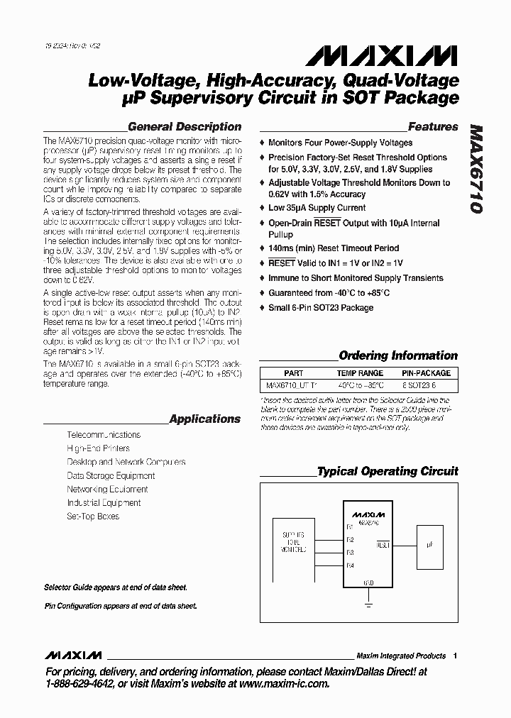 MAX6710DUT_5201444.PDF Datasheet