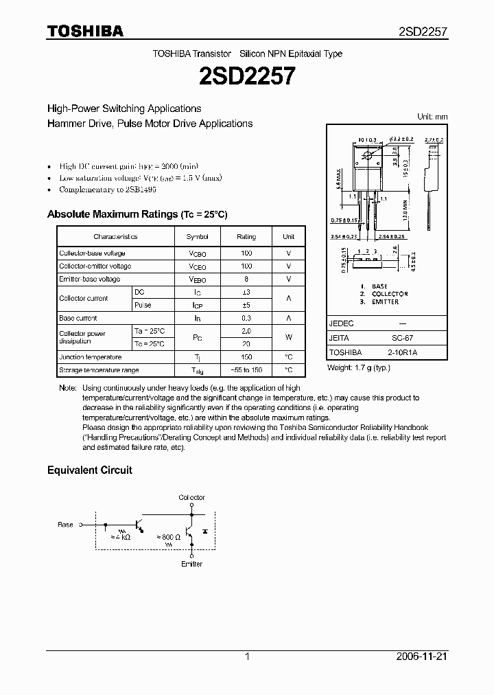 2SD2257_5207875.PDF Datasheet