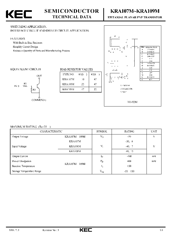 KRA109M_5211363.PDF Datasheet