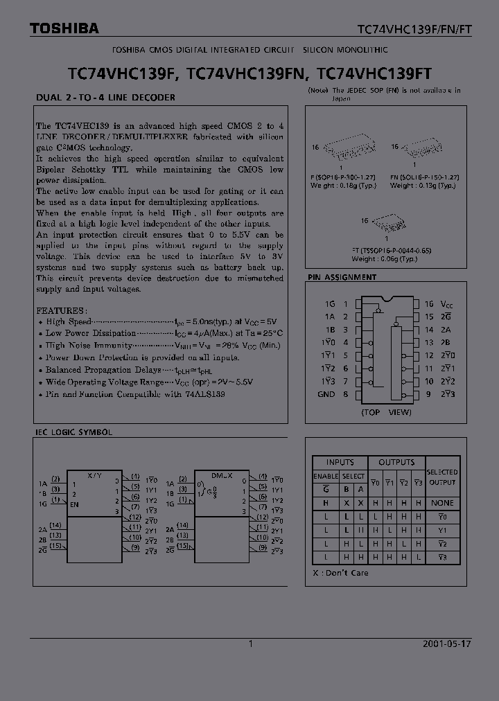 TC74VHC139F_5240393.PDF Datasheet