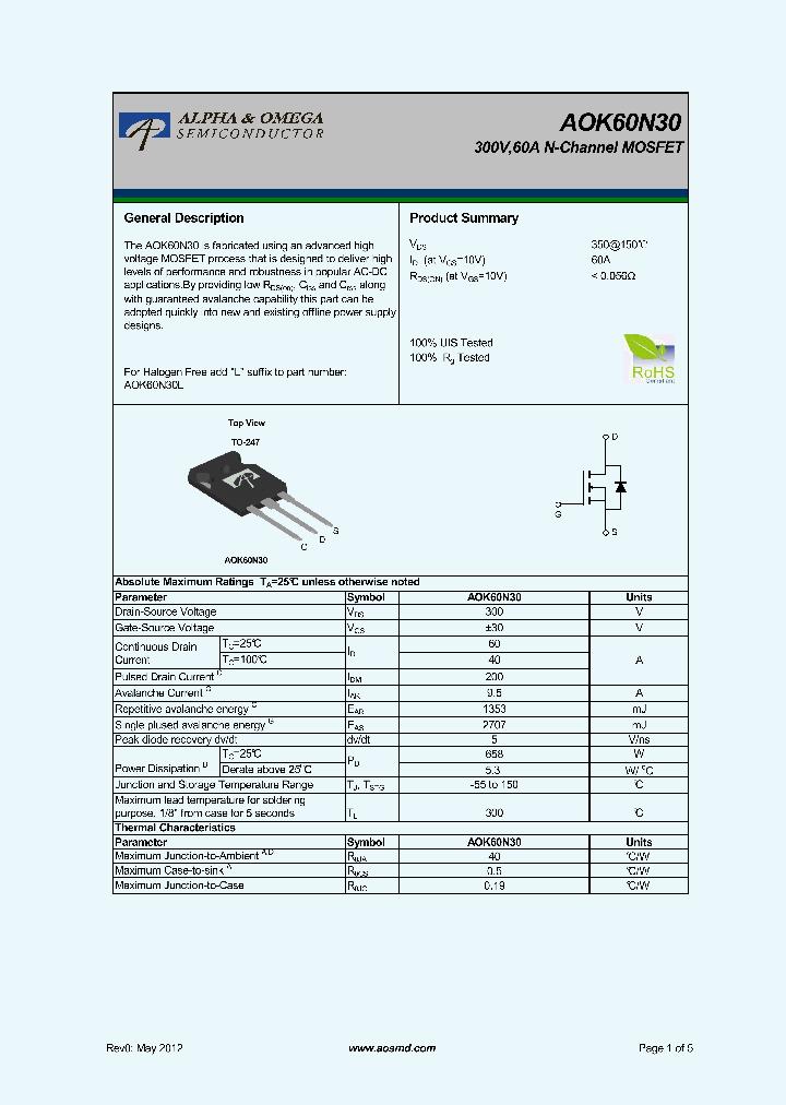 AOK60N30_5327326.PDF Datasheet