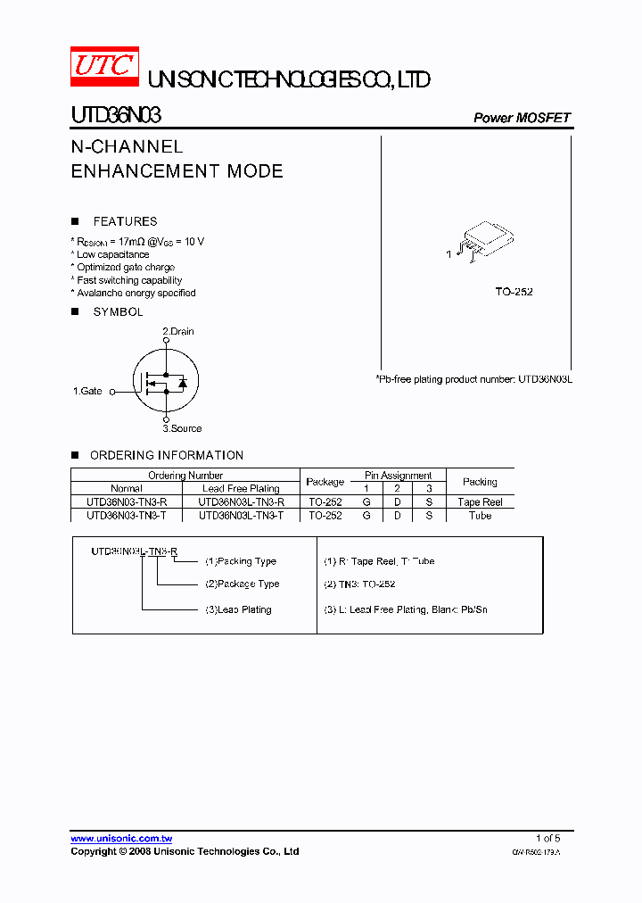 UTD36N03-TN3-T_5356493.PDF Datasheet