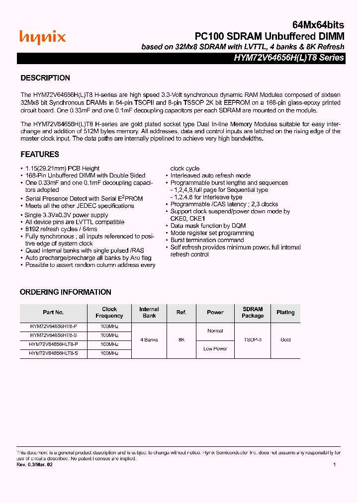 HYM72V64656HT8_5364926.PDF Datasheet