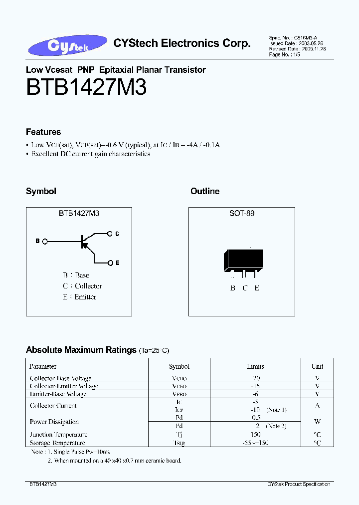 BTB1427M3_5366612.PDF Datasheet