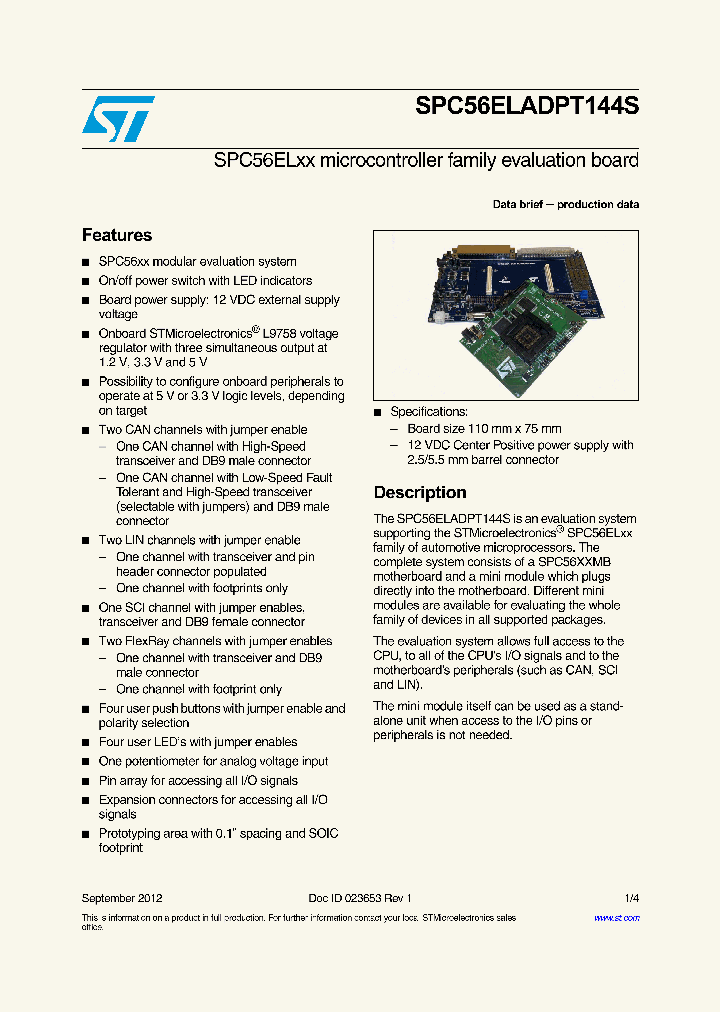 SPC56ELADPT144S_5378362.PDF Datasheet