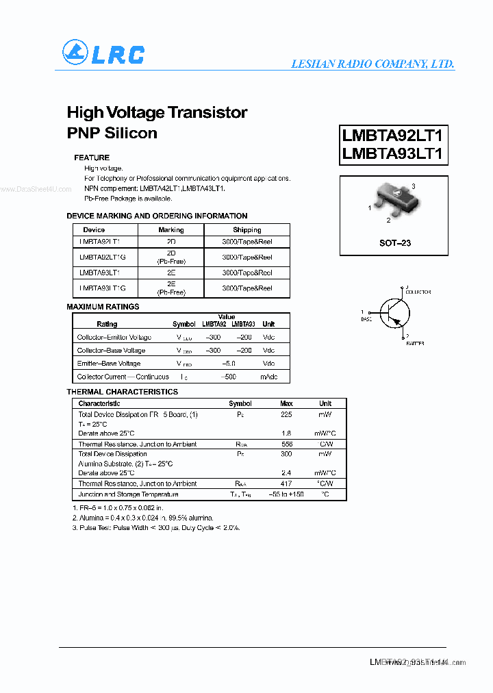 LMBTA92LT1_5387451.PDF Datasheet