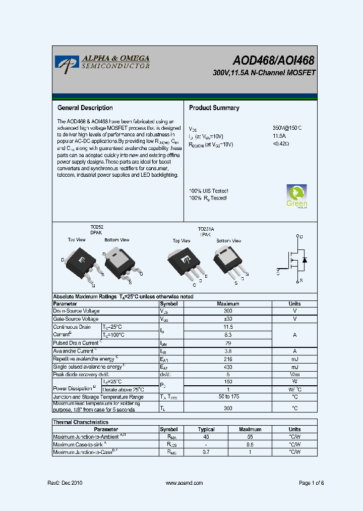 AOI468_5394105.PDF Datasheet