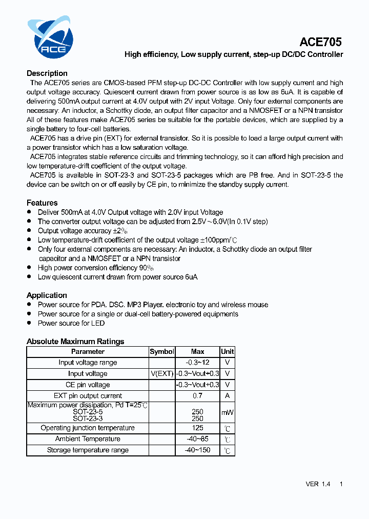 ACE705260BMH_5398238.PDF Datasheet