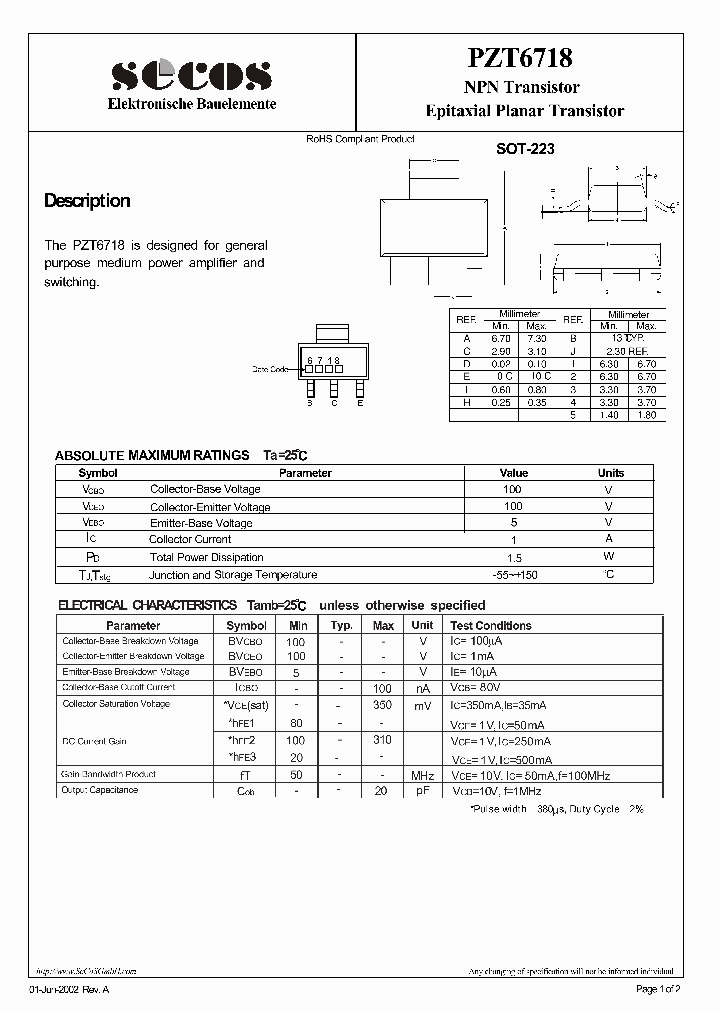 PZT6718_5401061.PDF Datasheet
