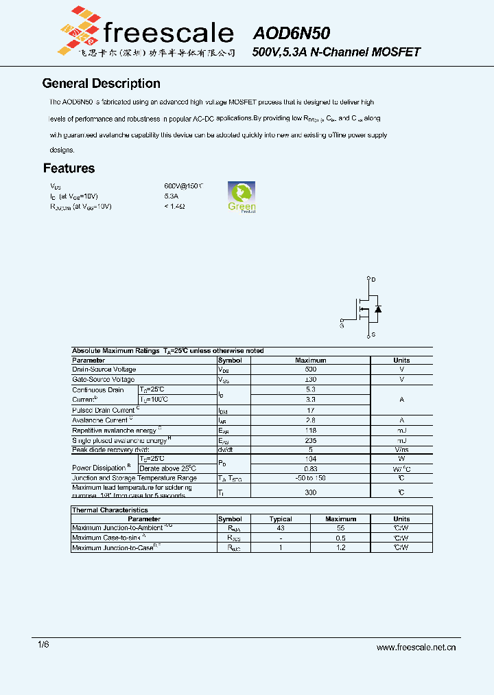 AOD6N50_5401519.PDF Datasheet