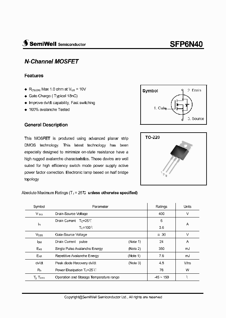 SFP6N40_5422585.PDF Datasheet