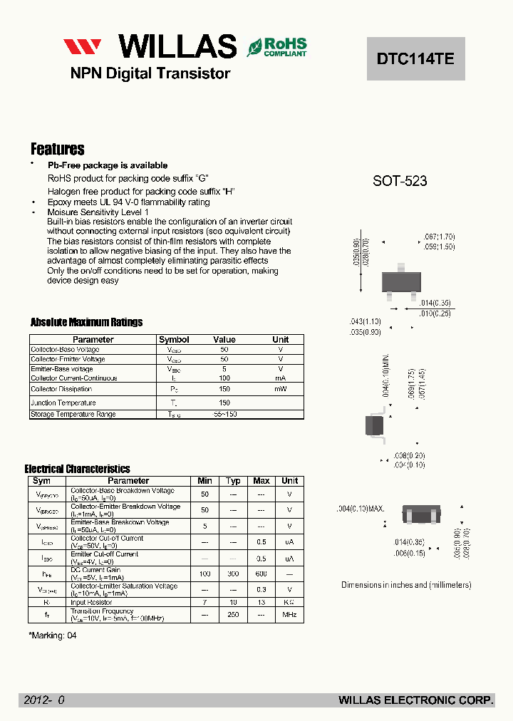 DTC114TE_5427912.PDF Datasheet