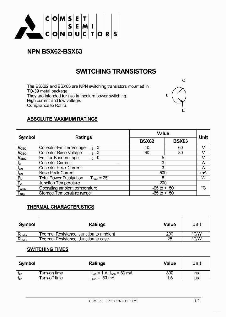 BSX62_5431194.PDF Datasheet