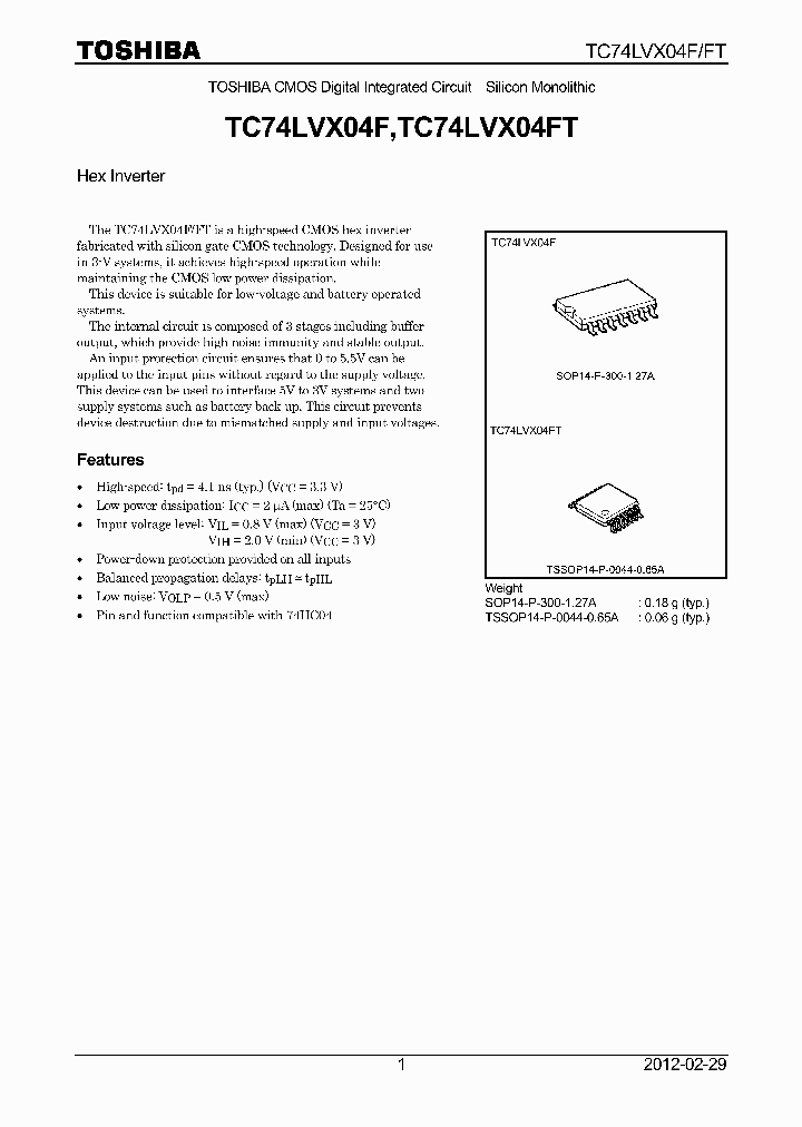 TC74LVX04FT12_5459860.PDF Datasheet