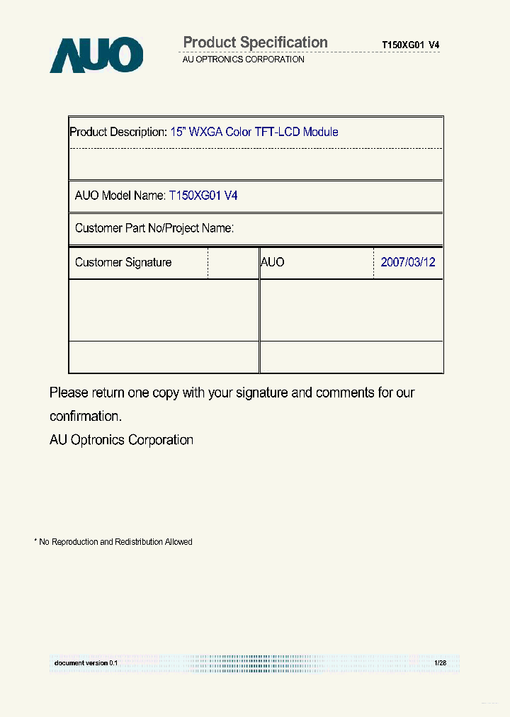 T150XG01-V4_5476314.PDF Datasheet