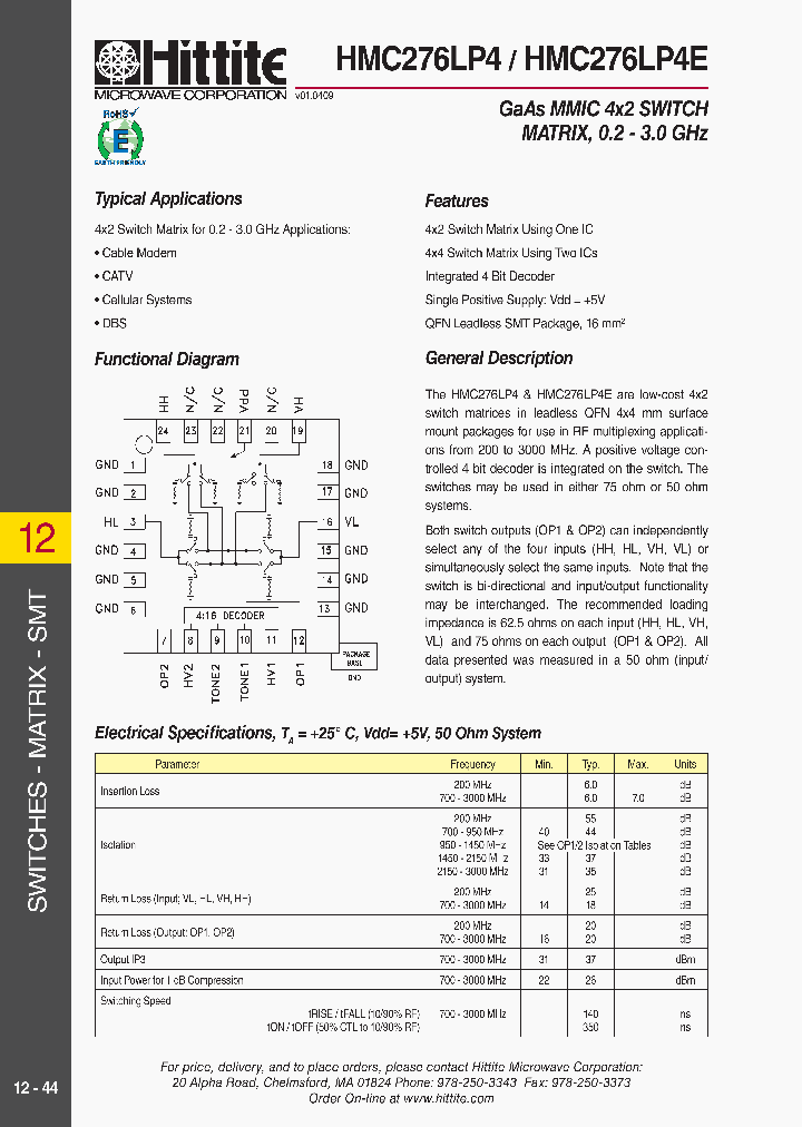 HMC276LP409_5481679.PDF Datasheet