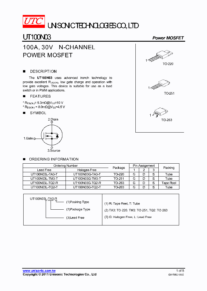 UT100N03G-TQ2-R_5501858.PDF Datasheet