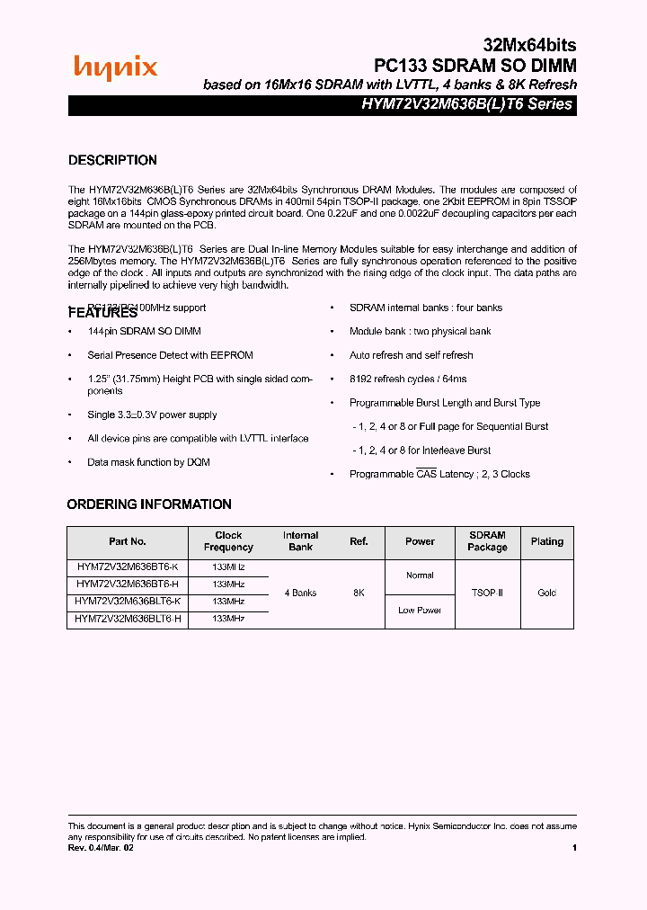 HYM72V32M636BLT6-H_5518782.PDF Datasheet