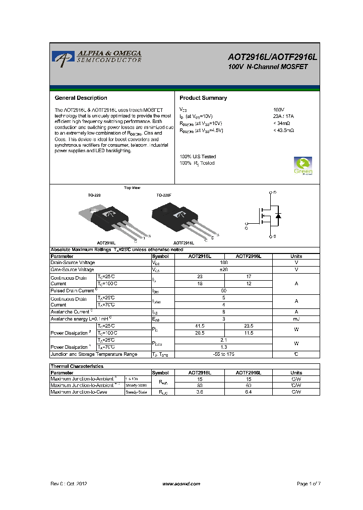 AOT2916L_5523626.PDF Datasheet