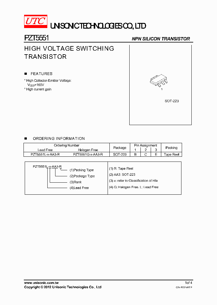 PZT5551G-X-AA3-R_5549199.PDF Datasheet