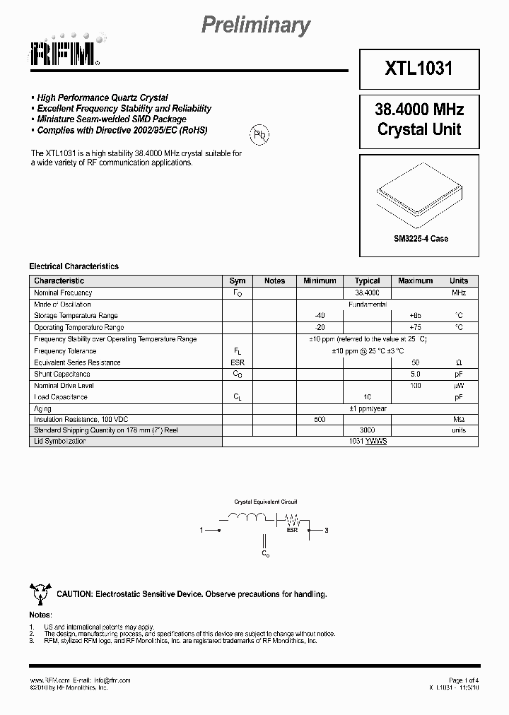 XTL1031_5549216.PDF Datasheet