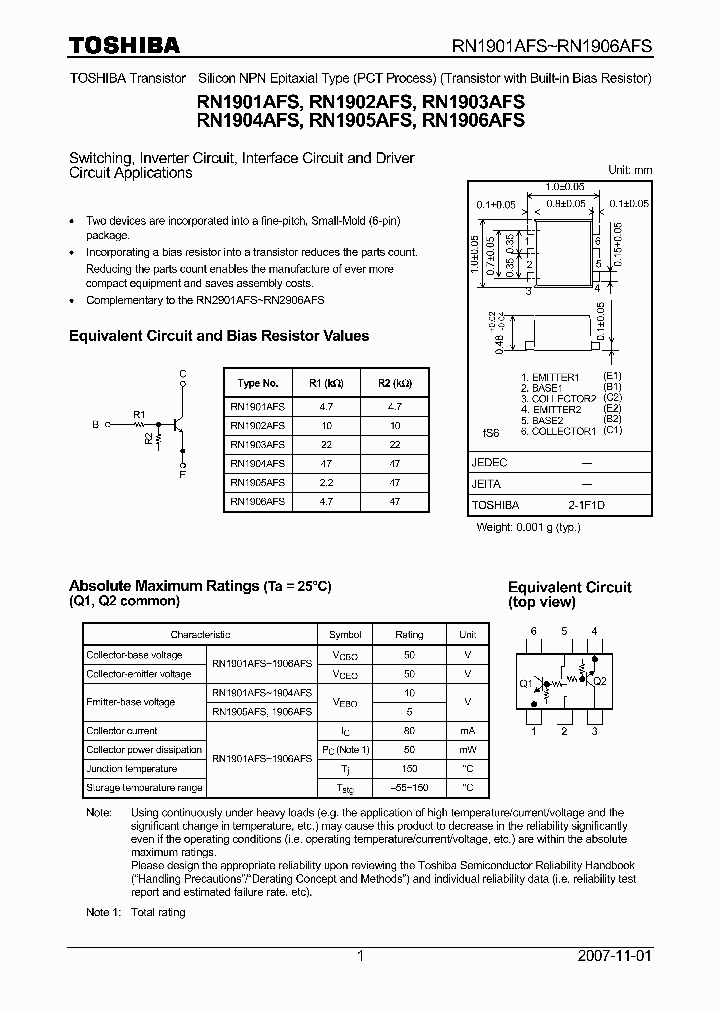 RN1901AFS_5571733.PDF Datasheet