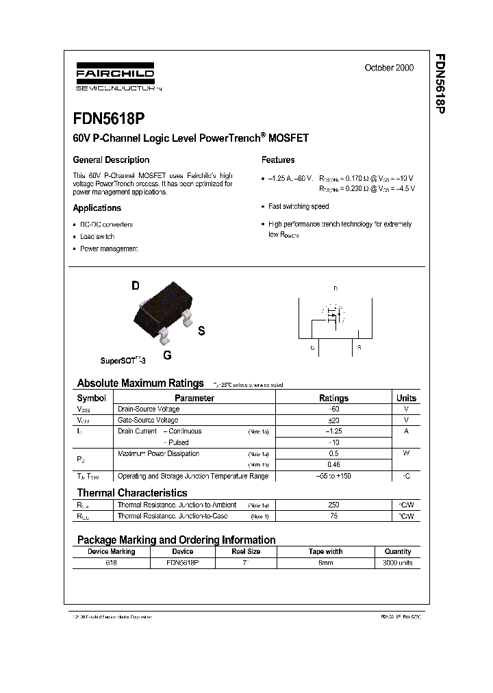 FDN5618PNL_5608814.PDF Datasheet