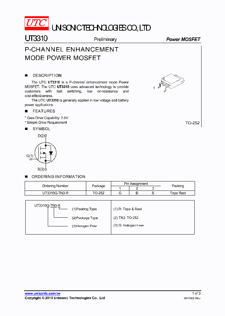 UT3310G-TN3-R_5608697.PDF Datasheet