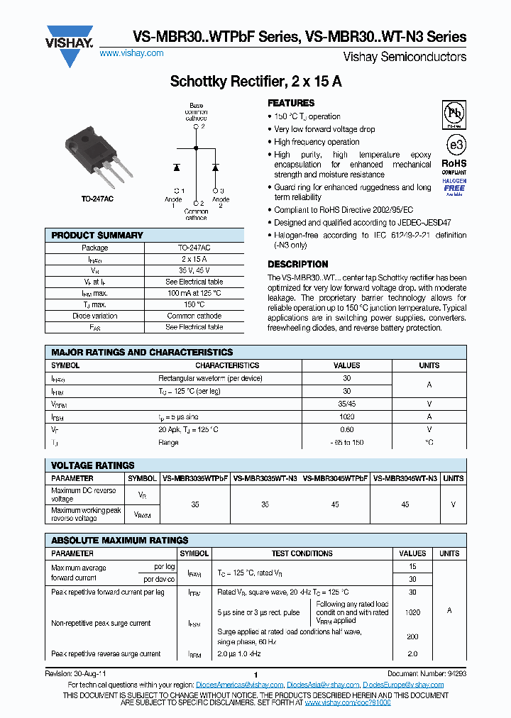 MBR3045WT-N3_5701512.PDF Datasheet