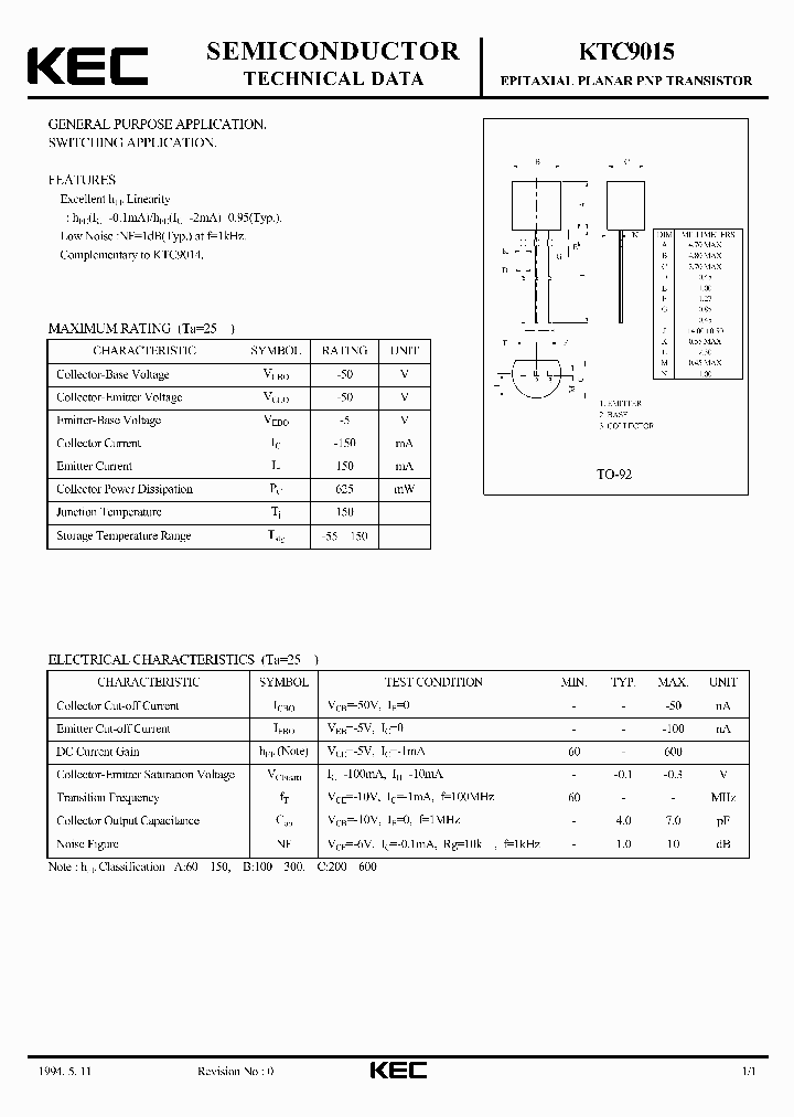 KTC9015_5739342.PDF Datasheet