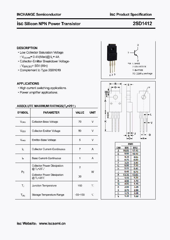 2SD1412_5741272.PDF Datasheet