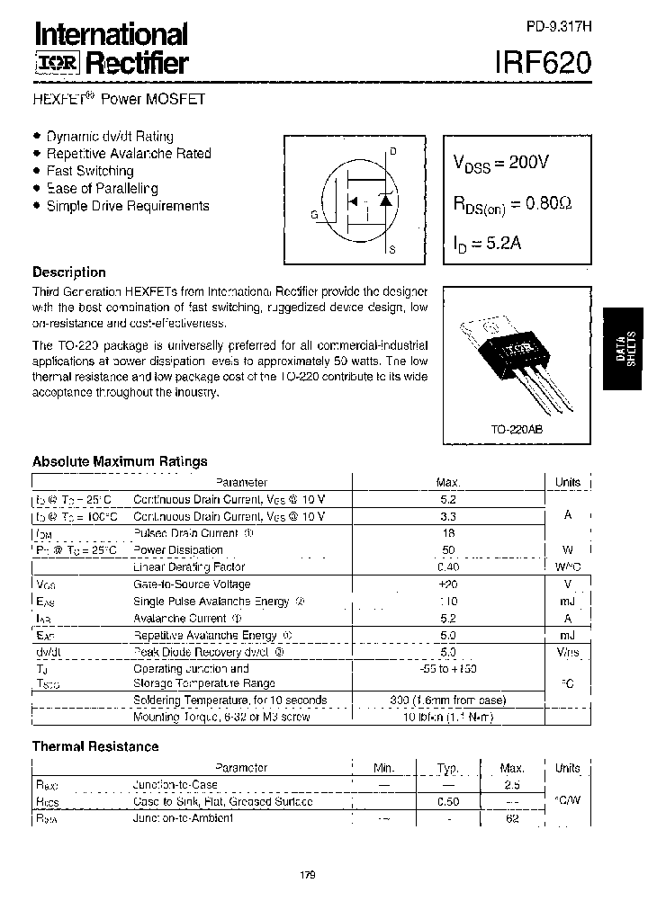 IRF620PBF_5763815.PDF Datasheet