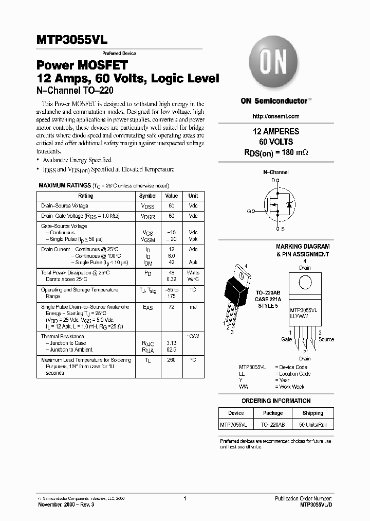 MTP3055VL-D_5764717.PDF Datasheet