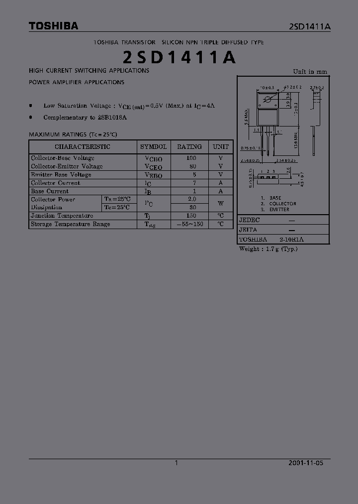 2SD1411A_5768241.PDF Datasheet